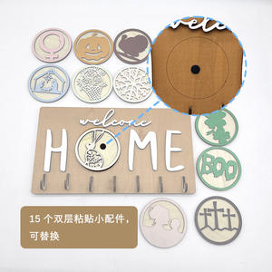 Crochets de rangement pour clés en bois classiques, ornements muraux décoratifs, artisanat, fournitures de bureau personnalisées en une seule pièce - Product Image 2