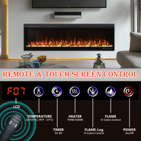 Cheminée électrique murale linéaire Luxstar de 72 pouces avec flamme multicolore, télécommande, contrôle par application, protection contre la surchauffe, pour la maison et l'hôtel