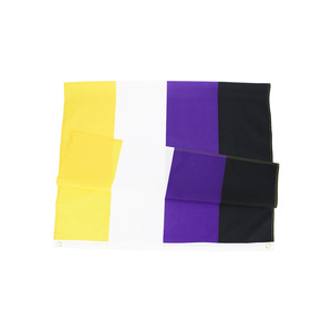 Bandera del orgullo no binario de 3x5 pies Bandera no binaria de 3x5 pies LGBTQ Bandera no binaria Bandera grande LGBT NB con ojales de latón para eventos - Product Image 2