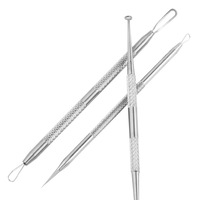 Logo personnalisé aiguille Blackhead Remover Pimple Extractor Popper pour l'acné Comedone Blemish Whitehead Zit Removal Tool avec emballage