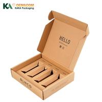 Boîte d'expédition en carton ondulé kraft personnalisée avec logo KAKA, écologique, avec insert en papier pour flacon d'huile essentielle, emballage de luxe