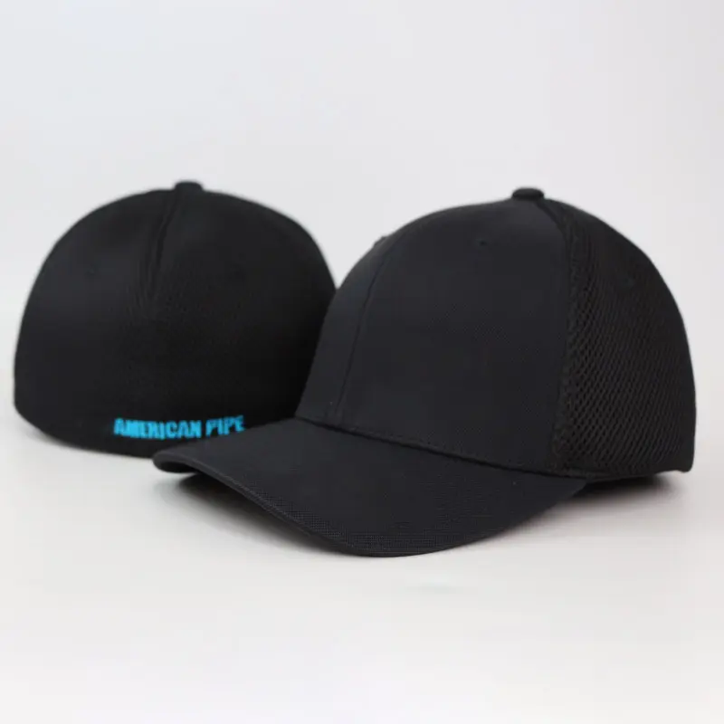 Gorras-Kopfbedeckung flache Rechnung 5-Panel-Kappenaufnäher schlichter Schnapprücken entspannter Baumwoll-Baseball-Truckertürmer-Hut mit elastischem Netz