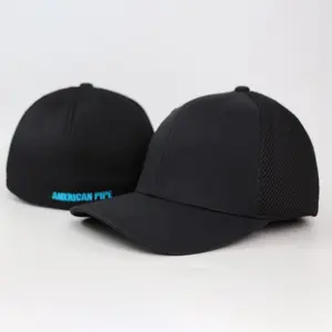 Gorras Headwear Flat Bill 5 Panel Fit Caps Plain Snapback Relax Fitted Cotton Baseball Trucker Hat With Elastic Mesh