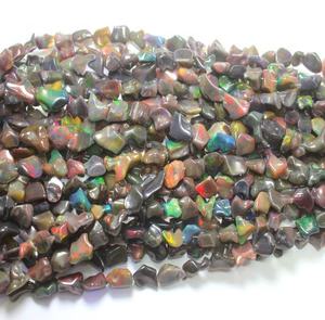 Cuentas de 16 pulgadas, Ópalo etíope negro Natural, pulido rugoso, 6x8mm a 8x12mm - Product Image 4