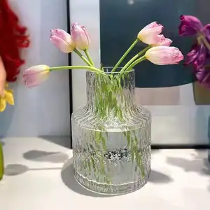 Vaso trasparente economico in vetro creativo per fiori secchi freschi piante verdi organizzatore di fiori Drop-shipping