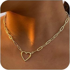 Collar <span class=keywords><strong>de</strong></span> Cadena <span class=keywords><strong>de</strong></span> Acero Inoxidable con Baño <span class=keywords><strong>de</strong></span> <span class=keywords><strong>Oro</strong></span> <span class=keywords><strong>de</strong></span> <span class=keywords><strong>18K</strong></span> y Colgante <span class=keywords><strong>de</strong></span> Corazón, Resistente al Deslustre, <span class=keywords><strong>de</strong></span> Fanhua Jewelry - Product Image 6
