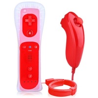 Manettes gauche et droite 2 en 1 pour Nintendo Wii poignée droite + manette incurvée de cuisse de poulet avec accélérateur de sangle en silicone