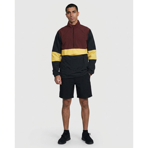 Custom Logo Canvas Stand Collar 100% Cotton Windproof Zip-Up Hooded Men's Outdoor Sports Running <b>Jacket</b> - Product Image 1