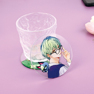 Bemick OEM Custom Designs Acrylic Transparent Round Promotional Clear Blank Acrylic Coffee Coasters for Drinks