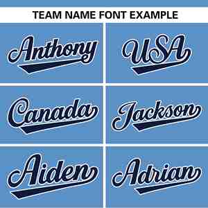 Maillot de softball personnalisé à deux boutons, authentique, avec blocs de couleurs bleu clair, blanc et bleu marine - Product Image 3