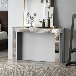 Bàn Điều Khiển Hành Lang Hiện Đại Bàn Kính Gương Màu Bạc Cho Đồ Nội Thất Phòng Khách Sạn Gia Đình - Product Image 6