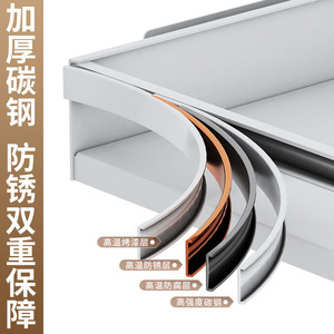 Cesta extraíble de doble capa para gabinete de cocina Sea Shark, de acero al carbono con pintura horneada, cajón telescópico para especias - Product Image 4