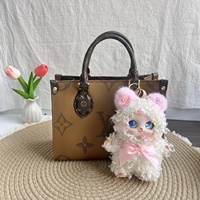 Pendentif en peluche ours aux cheveux bouclés mignon, breloque de sac, porte-clés, plusieurs couleurs, cadeau