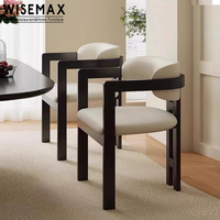 WISEMAX FURNITURE Chaises de salle à manger élégantes et minimalistes en bois, structure en bois massif, tissu en velours, chaises individuelles de loisirs pour salle à manger