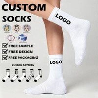 Chaussettes de sport unisexes personnalisées de haute qualité, rayées, tricotées, avec logo, pour la course à pied, anti-bactériennes, respirantes, en coton