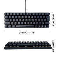 Clavier mécanique filaire T-WOLF T61 avec interrupteurs bleus, 61 touches, rétroéclairage RVB, disposition 63 touches, accessoires PC personnalisés, cadeau pour PC