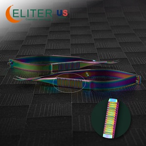 Eliter, gran oferta, venta al por mayor, tijeras cosméticas pequeñas chapadas en titanio de colores, tijeras para cutículas, microtijeras, fórceps - Product Image 6
