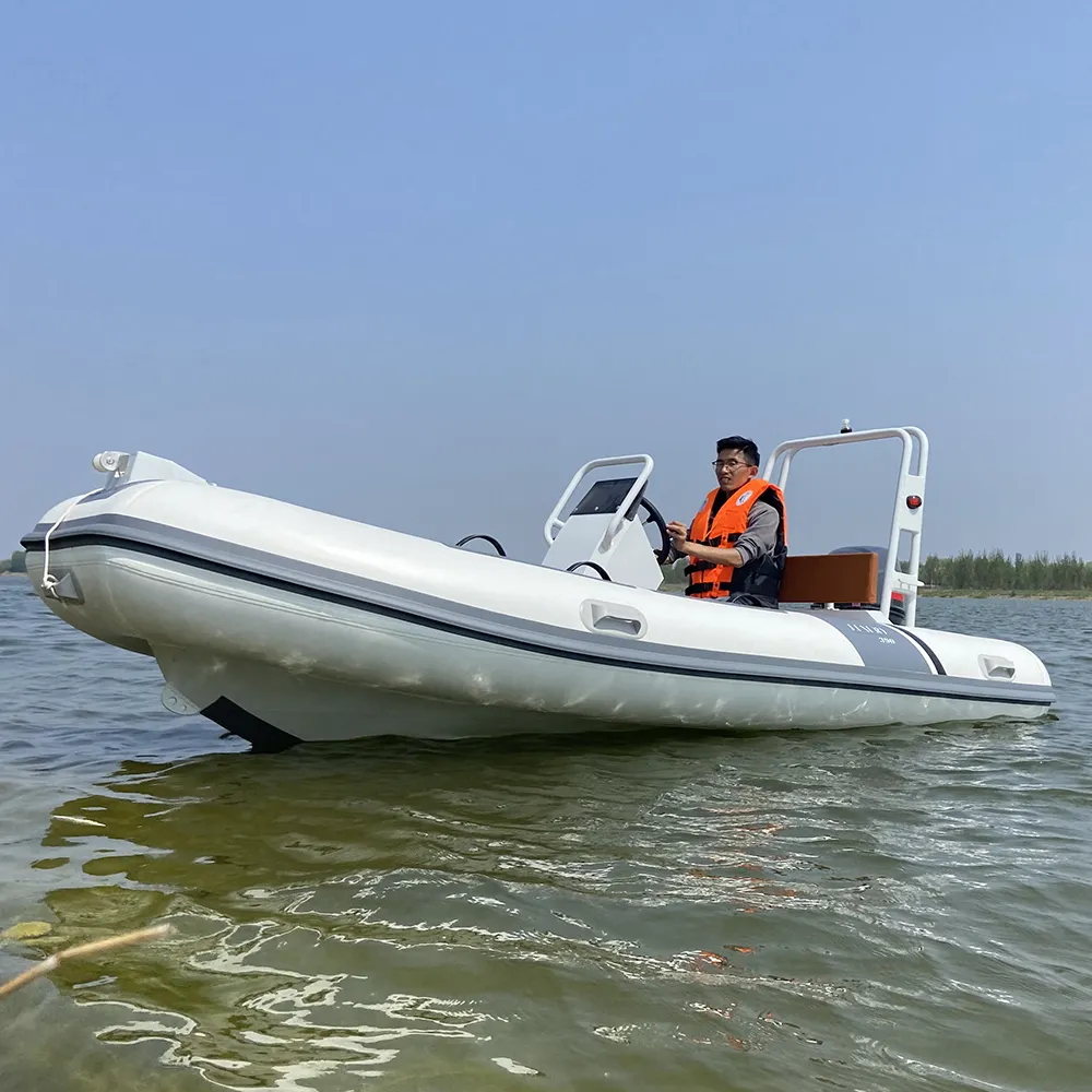 Thuyền bơm hơi với nhôm hull rhib thuyền dl390 13ft sang trọng thuyền sườn