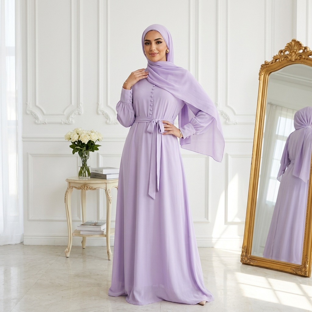 Buy In Bulk Light Purple Chiffon Dress Chiffon & Satin Blend | Alibaba.com