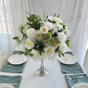 Large Luxury White Silk Rose Green Anthurium Flower Ball <b>Artificial</b> Floral Arrangement Christmas Halloween Graduation Decorative - Product Image 6