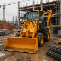 Backhoe Loader 6 Ton Heavy Duty 4x4, Excavator Front Loader Berkualitas Tinggi, Mesin Konstruksi Berkualitas Baik, Harga Terjangkau