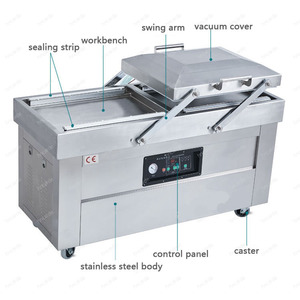 Envasadora al Vacío Doble, Empacadora al Vacío para Pollos y <span class=keywords><strong>Carne</strong></span>, Mini Empacadora al Vacío de Doble Cámara - Product Image 5