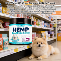 Blended Calming Dog 110 Soft Chews |   Soutien immunitaire |   Complément alimentaire botanique pour animaux de compagnie L-Théanine Extrait de Camomille Valériane
