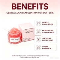 Gommage Lèvres Bio à la Fraise en Gros OEM ODM – Exfoliant Sucré Hydratant pour Lèvres, Éliminateur de Peaux Mortes, Soin des Lèvres, Gommage à Marque Privée