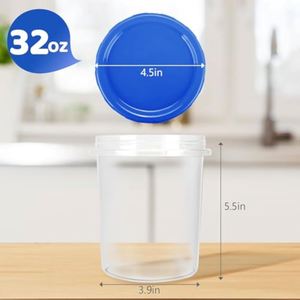 32 oz Soup <b>Storage</b> <b>Containers</b> with Lids Reusable Freezer <b>Containers</b> for Food with Screw on Lids No BPA Free - Product Image 3