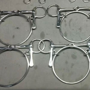 Bocado de Anillo Suelto de Alta Calidad, Plateado y Dorado, de Acero Inoxidable de Una Sola Articulación con 6 Mordedores Adicionales, Ideal para Montar a Caballo - Product Image 5
