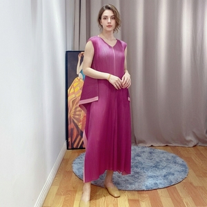 Mini abito estivo Casual donna donna taglie forti <span class=keywords><strong>a</strong></span> <span class=keywords><strong>righe</strong></span> in Chiffon intrecciato con <span class=keywords><strong>motivi</strong></span> <span class=keywords><strong>a</strong></span> pieghe senza maniche vita naturale XS Fit - Product Image 2