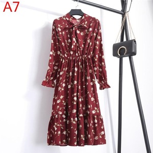 <span class=keywords><strong>2021</strong></span> vestidos de otoño para mujer bohemios de manga larga de talla grande Vestido camisero de gasa lazo blanco Floral Boho Club vestido de fiesta invierno 3XL - Product Image 3