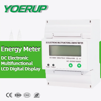 Meteran Energi Multifungsi Elektronik DC 2 Kawat 4P 300A 1000V DIN Rail Meteran Energi Digital LCD untuk Sistem Tenaga Surya