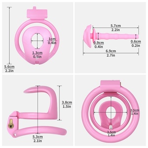 Jaula de Castidad de Plástico ANOSX con Catéter, Color Negro y Rosa, Jaula de Castidad para Parejas Gay, Dispositivo de Castidad, Juguetes Sexuales Fetichistas para Adultos - Product Image 2