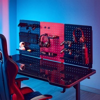 PB-003 Panneau perforé triple métal pour gaming, support de bureau, crochets personnalisés, panneau perforé en acier, vente chaude