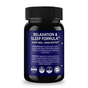 Capsules d'aide au sommeil naturelles de qualité supérieure pour adultes, relaxation profonde, mélatonine, 5HTP, L-théanine, supplément de magnésium - Product Image 6