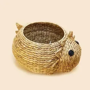 Panier de rangement artisanal en jacinthe d'eau en forme de dinosaure, panier de rangement en forme d'animal pour chambre d'enfant décorative - Product Image 2