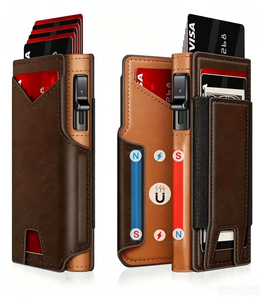 Portafoglio Pop-up con Blocco RFID, <span class=keywords><strong>Porta</strong></span> <span class=keywords><strong>Carte</strong></span> <span class=keywords><strong>di</strong></span> <span class=keywords><strong>Credito</strong></span> Magnetico Sottile in Pelle PU, Antifurto, Minimalista per Uomo OEM - Product Image 3