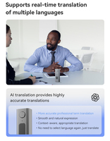 Enregistreur vocal intelligent IA CES 2025 sans fil avec ChatGPT pour microphone professionnel, transcription automatique MP3 et traitement rapide des données