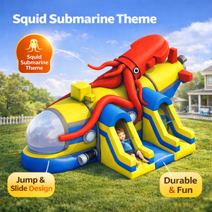 <span class=keywords><strong>Casa</strong></span> Gonfiabile a Tema Sottomarino con Doppio Scivolo, in PVC Resistente <span class=keywords><strong>di</strong></span> Grado Commerciale, per Feste per Bambini e Noleggio - Product Image 4