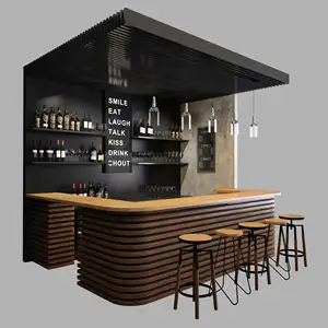 Commercial Wine Bar Custom Design Bar Counter Furniture Coffee Shop Counter
