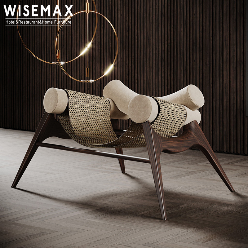 WISEMAX мебель современный гостиничный лобби стиль отдыха кафе Акцент стул из массива дерева кожаный диван стул для дома гостиная