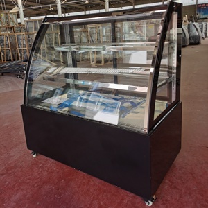 Escaparate de pastel de Vidrio Curvo transparente Refrigerador Panadería Pastelería Stand up Display <span class=keywords><strong>Congelador</strong></span> - Product Image 4
