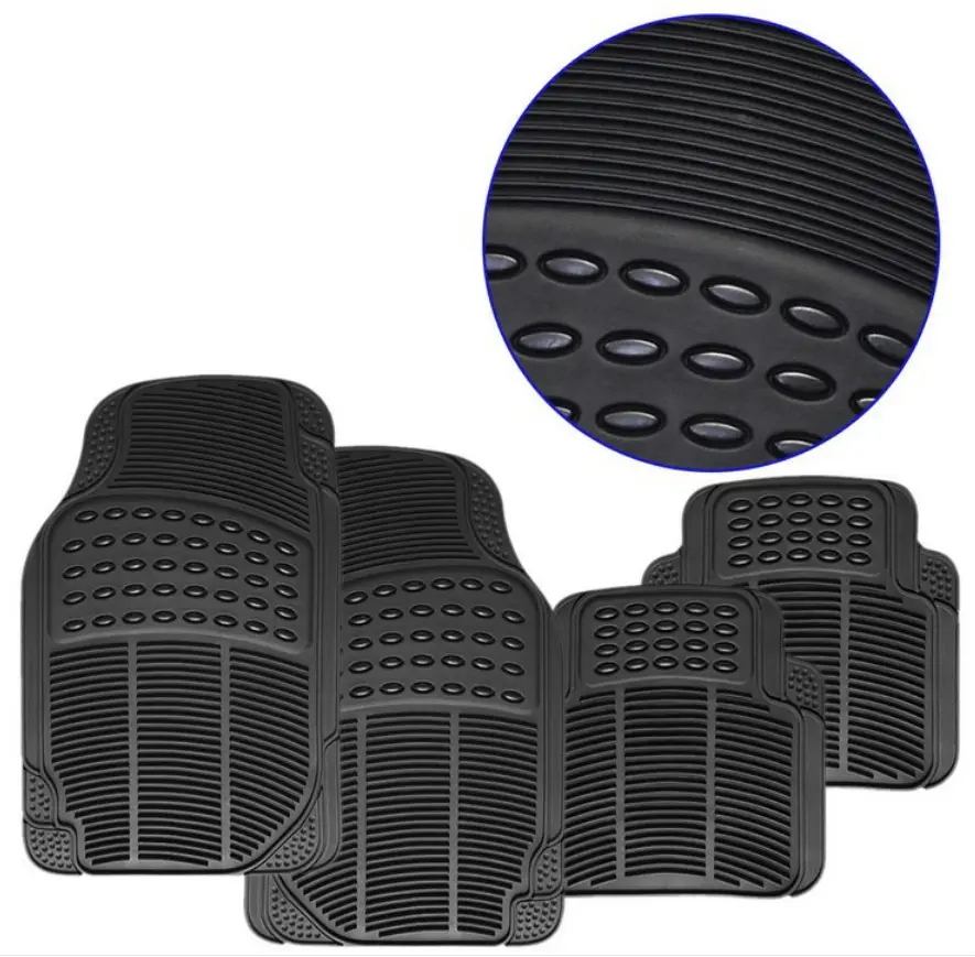 4-teiliges Set mit kundenspezifischem Auto-Fußmatten-Logo universelle schwarze schwerlast-Pvc-Autofussmatten