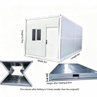 Maison conteneur pliable, préfabriquée, modulaire, en panneaux sandwich, portable, pour bureau ou camping