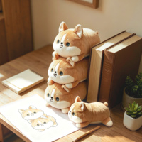 Boneka Anjing Plushie Custom Pabrik, Simulasi Realistis, Rambut Pendek & Panjang, Boneka Hewan Corgi