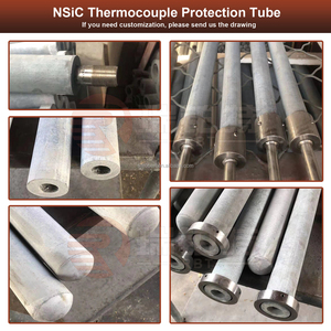 Nitrure de silicium <span class=keywords><strong>Si3N4</strong></span> Tube de protection de thermocouple <span class=keywords><strong>SiC</strong></span> en carbure de silicium collé - Product Image 2