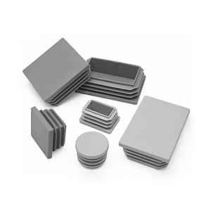 Tapones de Plástico Grises para Tubos, Tapas Redondas y Cuadradas, Protectores para Patas de Mesa y Silla - Product Image 2