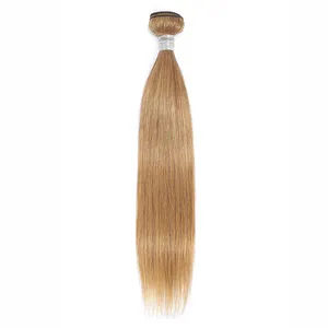 #27 בלונד דבש בצבע שיער טבעי חבילות ישר בתולה מיושרת פרואני שיער ספקים 100% שיער טבעי חבילות כפרי