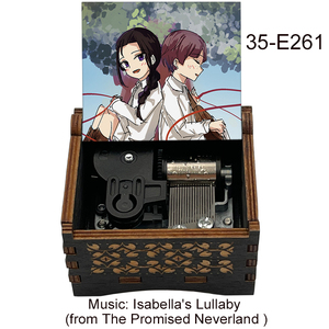 Boîte à musique en bois à remonter The Promised <span class=keywords><strong>Neverland</strong></span>, mélodie de berceuse d'Isabella, cadeau pour amis, famille, festival, décoration de la maison - Product Image 5